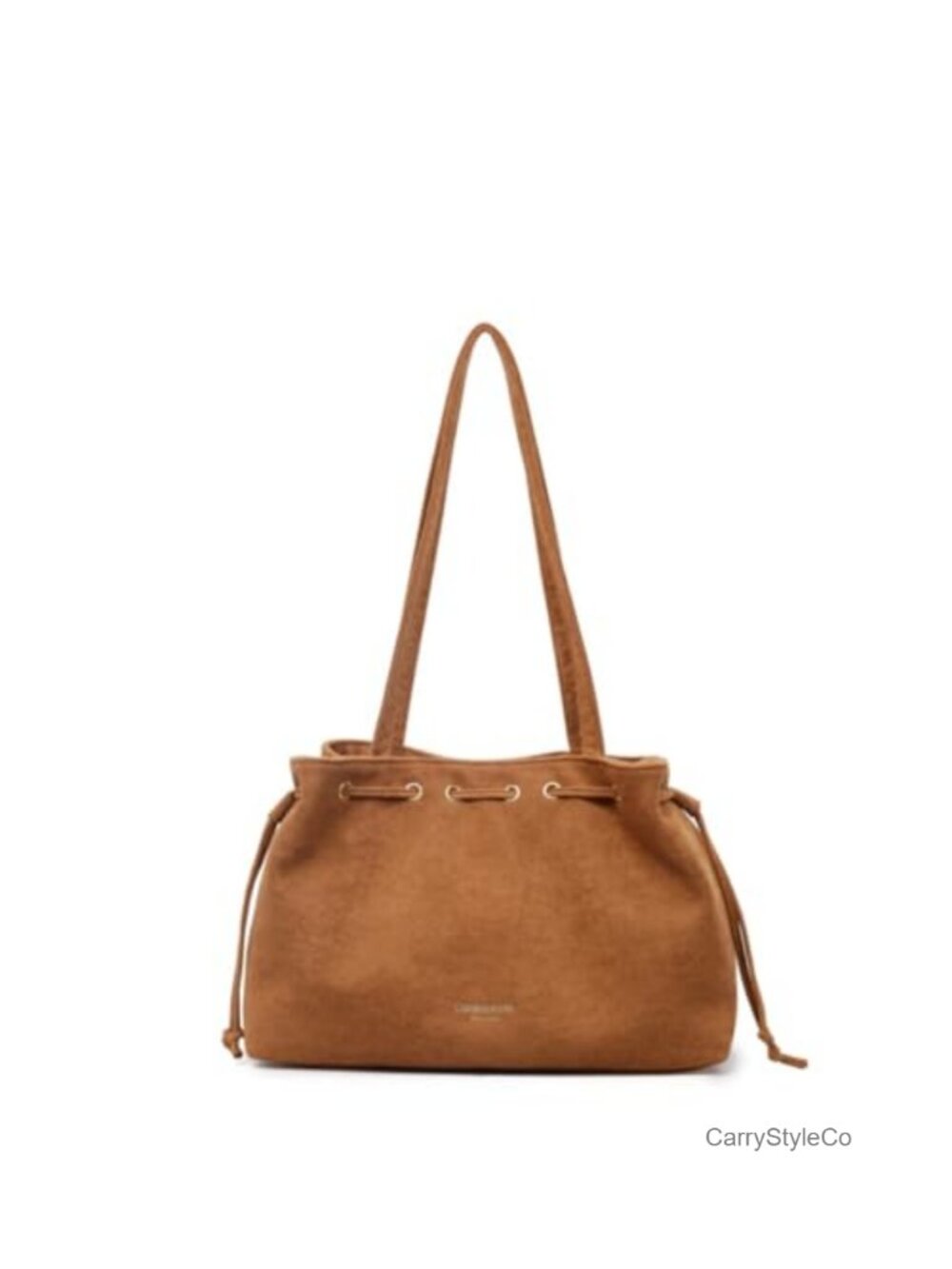 Suede Bucket Crossbody Bag Drawstring Hobo Purse for Women